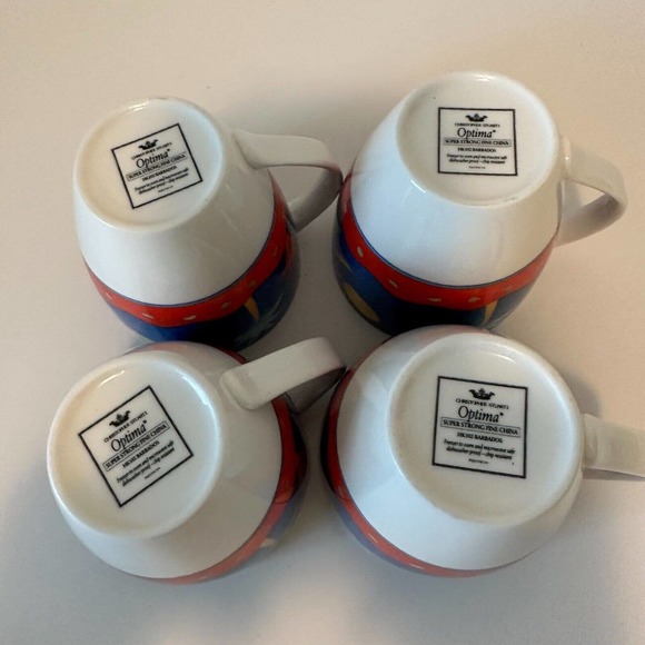 MIKASA-Christopher Stuart "Optima" China #HK102 "Barbados" 4-Coffee Mugs/Cups - Picture 7 of 11